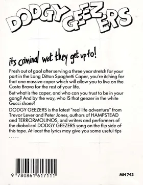 Dodgy Geezers (UK) (1986) box cover back